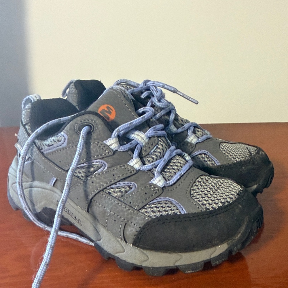 Merrell Kids Gray and Light Blue Trail Shoes size 11 W toddler